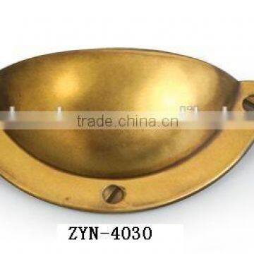 Vintage zinc alloy drawer handle with antique brass polished