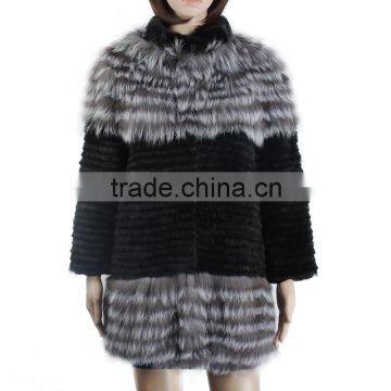 Mink fur coat China silver fox fur coat KZ150080