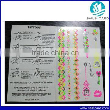 Custom Design Skin Safe Temporary Tattoo Sticker Fluorescent Tattoo Sticker photo-5
