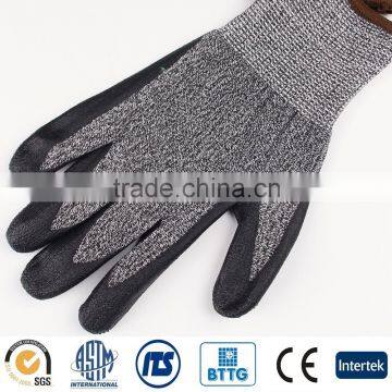 HPPE Fiberglass Nylon PU Coating ANSI 3 Cut Resistant Gloves photo-3