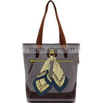 New arrival scarf printing canvas women shopping bags beach bags