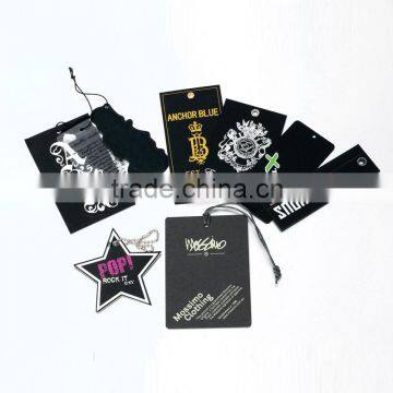 black background paper hang tags