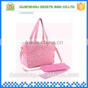 Microfiber High-capacity Pink Mommy Diaper Bag photo-2