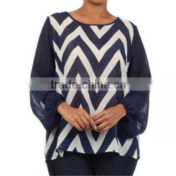 Midnight Walk Chevron Plus Size Women Tops Blouse L1635
