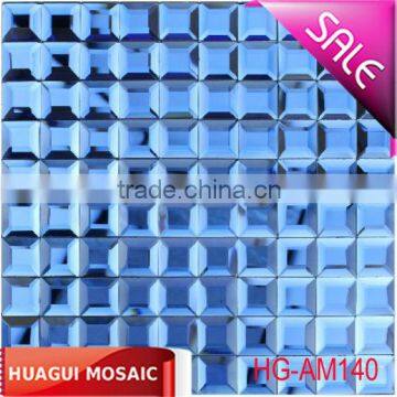 House/bar/hotel background wall decortive material blue mirror glass mosaic tile