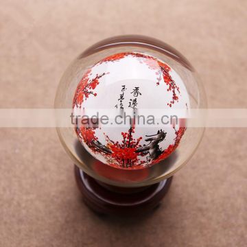 china character crystal ball, color printed ball for decoration