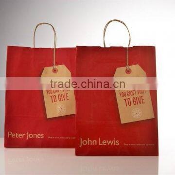 Hand carrier kraft paper red custom kraft paper gift bag