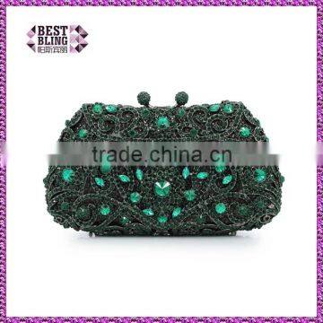 dark green hard shell evening african shoes and bags to match (8651A-DG)