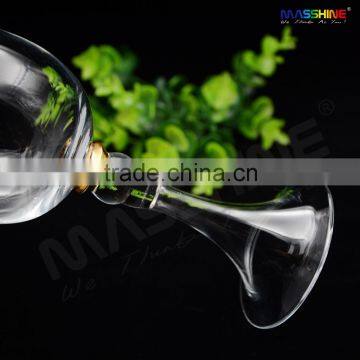 Manufacturer Wholesale Cheap Elegant Unusual Handmade Red Wine Glass With Gold Sliver Rim With Horn Shape Bottom photo-3