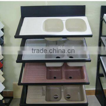 Artificial stone modified acrylic solid surface kitchen sinks,artificial stone double kitchen sink ,resin stone sink