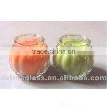 High Quality unique pumpkin shape glass Candle Holder/candle jar