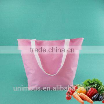 Eco-friendly 600D polyester folding shopping tote bag ,long string bag