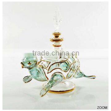 Hot selling Animal Handmade Glass Perfume Bottle with 14 k gold