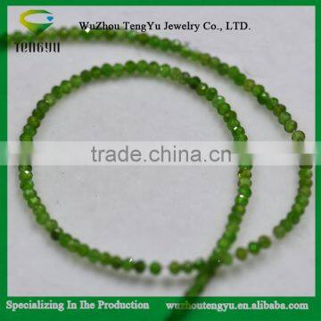 Round facet shape Natural Green Chrome Diopside Beads