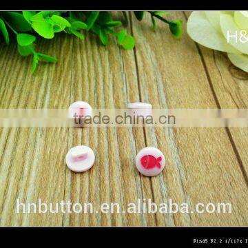 18L fish pattern resin mushroom shape button for shirt