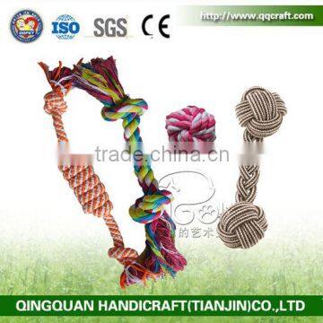 QingQ Factory Best Durable Pet Dogs Training Rope Toy with two, three, or four knots