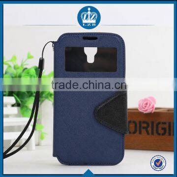 LZB Fashion Contrast Color Series View Windows Funky PU Leather Case for Alcatel 6036 photo-2