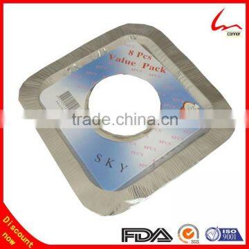 8.5"x8.5" Aluminum Foil Square Gas Burner Disposable Bib Liners Covers