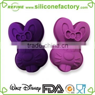 Easter cute rabbit shaped 100% food grade silicone bake mould