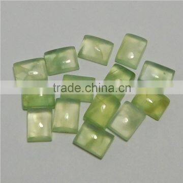 NATURAL PREHNITE CABOCHON GOOD COLOR & QUALITY 6X8 MM BAGUETTE LOT