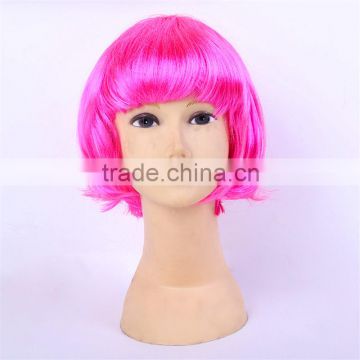 Colored Synthetic Hair Singer Stage Apple Bobo Cosplay Wig Short Hair Women's Color 60 Hair