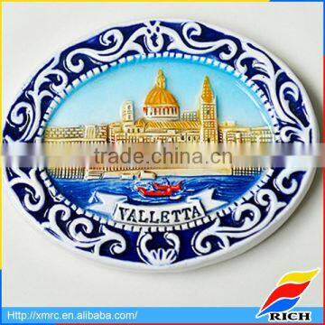 hot sale customized souvenir 3d ceramic fridge magnets