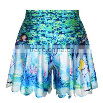 2015 Cargo Shorts Women Shorts Summer Printing Alice In Wonderland Pants Hot Shorts N14-47