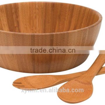 Hot Selling Oval Bamboo Bowl Salad and Utensil