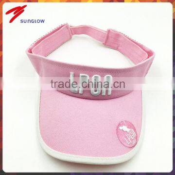 100% cotton twill 3D embroidery sun protection visor cap