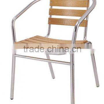 Outdoor Aluminum with wood bistro chair