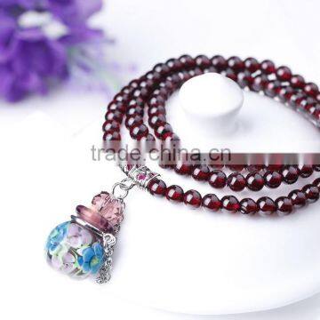 New Arrival Elegant Garnet Beads Bracelet Essential Oil Vial Bracelet Jewelry Wholesales