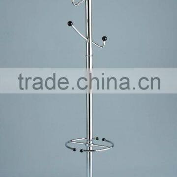 Chrome Metal Coat Cloth and Hats Rack with Umbrella stand