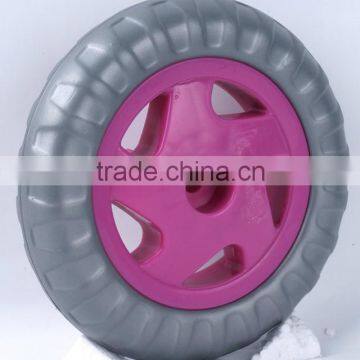 Doll trolley wheels, 4.5" plastic doll stroller wheel eva foam wheel