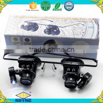 headset glasses type watch repair magnifier with led light magnifier