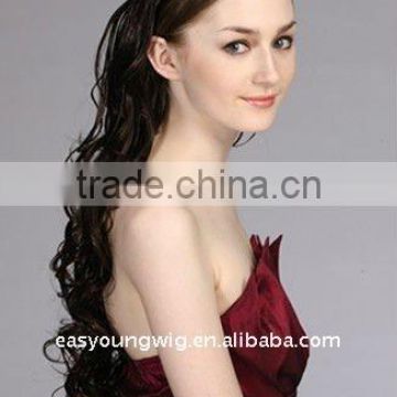 wholesale fake hair 3/4 wigs, curly synthetic hair styles half wigs hairpieces