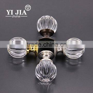 1 1/6 Inch Clear Brass Base Brushed Nickel Crystal Knobs photo-6