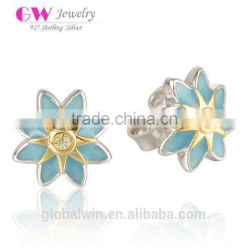 2015 New Model Light Blue Fashionjewelry All Types Of Stud Earrings