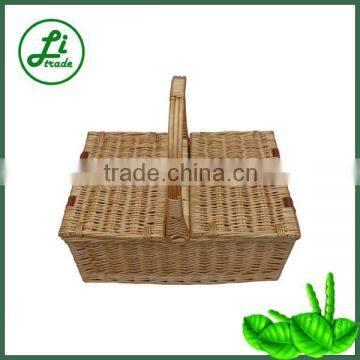 Rectangular wicker empty picnic baskets