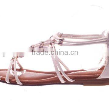 2014 trendy design women flat shoes strap upper sandals