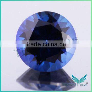 Wholesale loose gemstones 34# round shape corundum deep sapphire gemstone prices