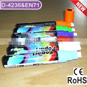 Hot new 8 colors highlighter fluorescent wet liquid chalk neon marker pen for led board