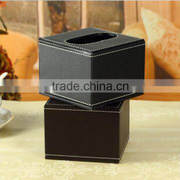 Wholesale Tissue Boxes, Luxury Leather Tissue Box, Black Storage Box photo-2