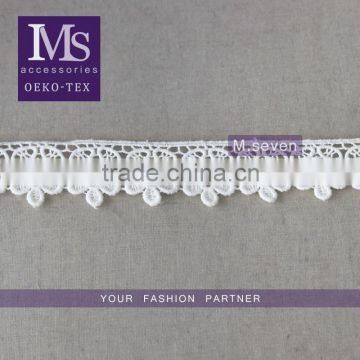 good looking bridal lace trim, cotton embroidery lace trim ,flowers pattern lace trim, lace in 3 1/2cm in white