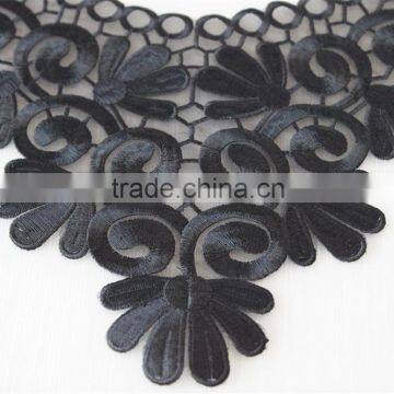 Fashion Neckline Design Embroidery Guipure Lace Collar Black Applique photo-3