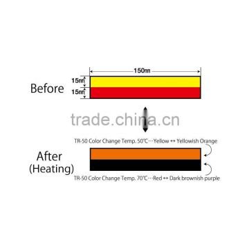 Reversible Temperature indicator label for multiple use (2Level)