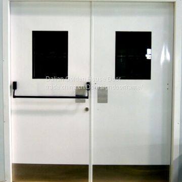 DOUBLE LEAF FIRE DOOR WITH VISION GLASS