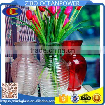 glass Vase clear spiraling glass Flowerpot with colors