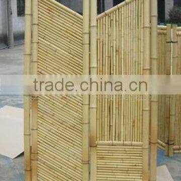 Natural bamboo folding screen