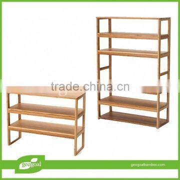 free standing eco-friendlyen shelving units/bamboo eco-friendlyen free standing shelves