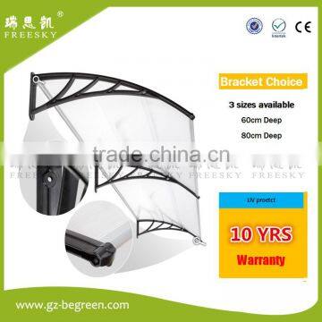 sun shade rain protection light weignt plastic window awning